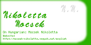 nikoletta mocsek business card